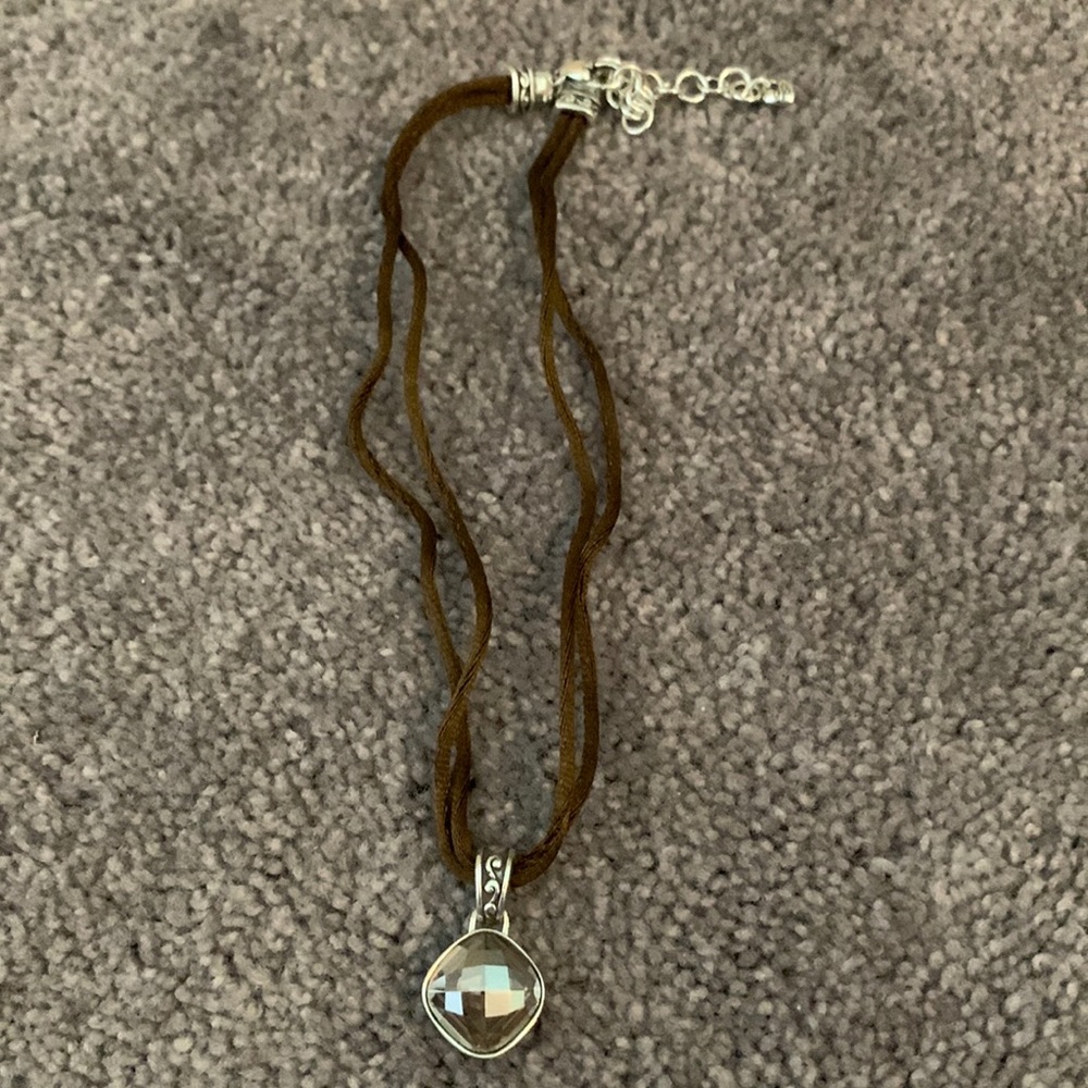 Brighton brown cord stone necklace